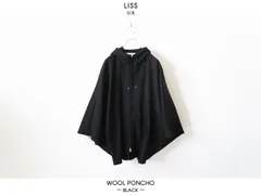 LiSS / WOOL PONCHO - BLACK　リス / ウール ポンチョ