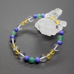 BL-148 イエローフローライト＆ソーダライト 天然石ブレスレット