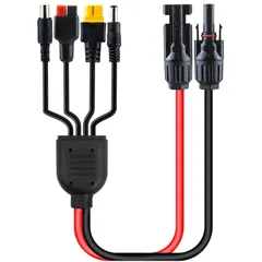 to 1 4 4 ソーラーパネルコネクター 1 防水 to IP67 Anderson/XT60/DC7909/DC5521 太陽光充電変換ケーブル 変換コネクター 16AWG ソーラー充電ケーブル 延長ケーブル in ポータブル電源、折り畳み式ソーラパネル、