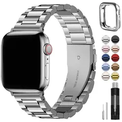 【新品】 「Fullmosa」for Apple Watch バンド 45mm 44mm 42mm 46mm 49mm 41mm 40mm 38mm 保護ケース付き ステンレス製 アップルウォッチ 交換ベルト Apple Watch 11/10/9/8/7 0