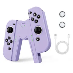 Switch Joy-Con 充電グリップ Nintendo Switch & OLED モデル対応 V 型 Switch Joy-Con コントローラー充電器 インジケーター付き (Purple)