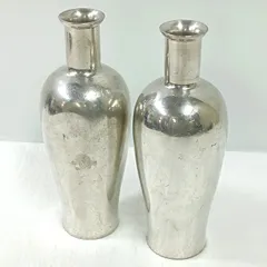 アンティーク希少 純錫製 福寿 雄山作 花器一対 神具一対 計1.8kg アンティーク希少 純錫製 福寿 雄山作 花器一対 神具一対 計1.8