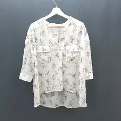 ◇ FREE'S MART 花柄 シアー素材 プルオーバー 透け感 半袖 シャツ ブラウス サイズFR ベージュ マルチ レディース E  【1308290067642】