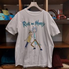 L 古着 半袖 Tシャツ メンズ アニメ リックアンドモーティ クルーネック 白 ホワイト 06C2203