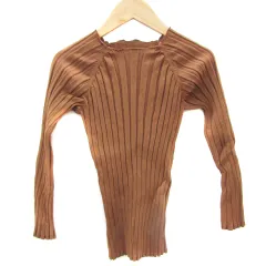 フリークスストア FREAKS STORE リブニット カットソー 七分袖 ボートネック F ブラウン 茶 /YM29