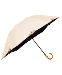 女性 可愛い おしゃれ UVO3F-015 バンブー レディース 親骨55cm 《遮光率＆UVカット率100%/UPF50＋/遮熱/晴雨兼用》 ベージュ 刺繍フラワー UVO(ウーボ)折りたたみ傘／3段 最強の日傘 【2024】Wpc.