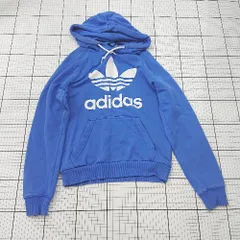 ◇ ⊇ adidas アディダス ロゴ入り 長袖 フーディスウェット サイズＸＳ ブルー系 レディース メンズ E  【1508250004124】