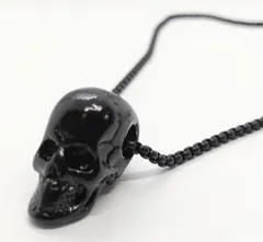 スカル　ヘッド　ネックレス　ブラック　ドクロ　ロック　パンク　ストリート