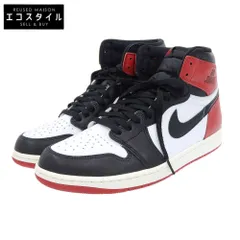 NIKE ナイキ 新品同様 NIKE ナイキ Air Jordan 1 Retro High OG Black Toe Reimagined レザー スニーカー シューズ メンズ 黒 白 赤 27.5cm DZ5485-106 9.5(USA)