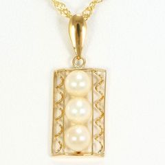 K18YG　ネックレス　necklace　パール（真珠）　総重量約2.8g　約39cm