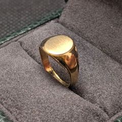 F”シグネットリング 18K GF 刻印 イニシャル ピンキー ゴールドフィルド F”シグネットリング 18K GF 刻印 イニシャル ピンキー ゴールド