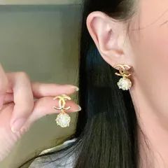 【今日特価】Chanel 中古 ダブル C イヤリング オリジナルリプリカロゴ 国内送料無料！在庫限定セール価格