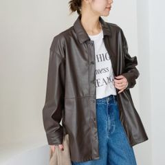 JOURNAL STANDARD relume (ジャーナルスタンダードレリューム) ■■ ③ 24011462703030 フェイクレザーシャツブルゾン レディース ブラウン FREE