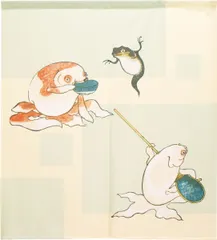 【MINIBOX のれん制作工房 正規販売店】【匿名配送ネコポス 送料無料】のれん「歌川国芳_金魚 10」85x90cm【日本製】間仕切り スタジオジブリ 目隠し 暖簾 家紋 和風 ジブリ トトロ 間仕切り千と千尋