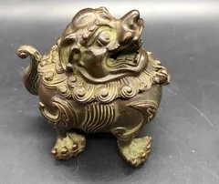 古銅　獅子　置物　銅置物　銅器 骨董品 銅獅子 置物