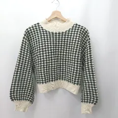 ◇ ⊇ vis-`a-vis ビサビ 柄入り 長袖 ニットセーター サイズF ベージュ系 レディース E  【1507280005651】