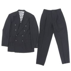 JEAN PAUL GAULTIER HOMME ジャンポールゴルチエ ビッグラペル ダブル ジャケット タックパンツ セットアップ メンズ ウール 黒 48 46 90's