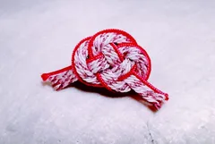 和風 縁起の良い飾り結びのピンズ あわじ結 組み紐 ヘアピン 指輪 ピンク ラメ