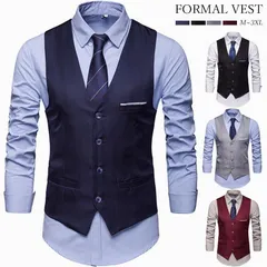 メンズベスト ジレ ベスト 細身 Vネック ジャケット ビジネス フォーマル ベスト フォーマルベスト スーツベスト 結婚式 紳士服xianyi02