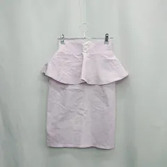 ◇ Θ Honey Cinnamon ストレッチ ウエストゴム 膝丈 タイト ペプラムスカート サイズ表記なし ピンク レディース E  【1502180050770】