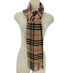 【極美品】　BURBERRYLONDON マフラー　ウール　ノバチェック Burberrys】ノバチェック マフラー ピュアカシミヤ 100% グレー