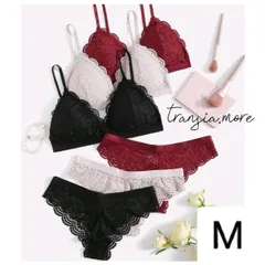 ノンワイヤーブラ＆Tバックセット♡セクシー　ナイトブラ　ブラジャーショーツセット