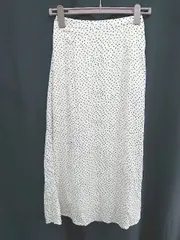 ◇ ⊂ N. Natural Beauty Basic ドット柄 ロング フレア スカート サイズM ライトベージュ ブラック レディース E  【1505290028851】