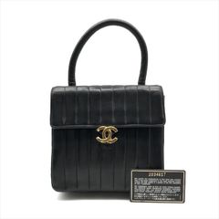 良品 CHANEL シャネル ココマーク ラムスキン マドモアゼル ハンド バッグ ブラック レディース ブランド 鞄 k5573