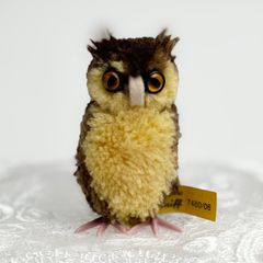送料無料★シュタイフ★Woolen Owl 6㎝ オールID's完品★ぽんぽんフクロウ/梟/アウル★ビンテージ★Steiff