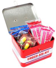 チョコレート 詰め合わせ チョコエイド エイドボックスティン 缶入り バンソウコウ＆カプセル＆注射器型チョコレート