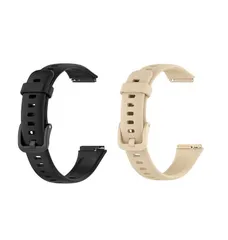 fogman 時計 交換 バンド band 柔らかい シリコン 調節可能 耐水性 2本セット ブラック ベージュ(ブラック ベージュ)