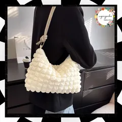 ショルダーバッグ ポップコーン ぽこぽこ 鞄 可愛い 軽量 バッグ キルティング ミニ トートバッグ 韓国 おしゃれ ワッフル風 かばん 手提げ カジュアルバッグ 小さめ エンボスバッグ 秋冬 肩掛け 春夏 シャーリングバッグ 凸凹 86QUNRUI-001
