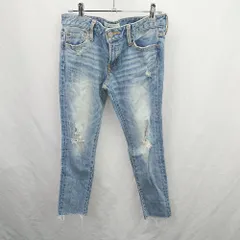 ◇ Θ MOUSSY マウジー ダメージ加工 ダメージジーンズ サイズ26 ライトブルー系 レディース E  【1507030007737】