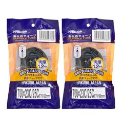 送料無料 2個セット HAKUBA TIRE(ハクバタイヤ) 自転車 チューブ 700c  700×23C/25C 仏式 1.2mm肉厚 高耐久