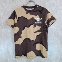 FRANKLIN　MARSHALL　フランクリン　マーシャル バック ビッグ ロゴプリント 迷彩 柄 ブラウン　モカブラウン 茶色 XS Tシャツ