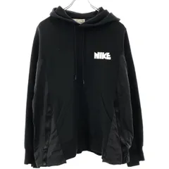 NIKE ×sacai パーカー ブラック　L ゴツナイキ　サカイ ナイキ×サカイ オールブラック 2WAY ジップアップパーカー NIKE