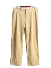 【お得なクーポン配布中!】 90s ポロ ラルフローレン 太畝 コーデュロイ パンツ メンズ 36 32 古着 90年代 オールド スラックス ストレート タックなし 淡いマスタード