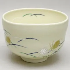 茶道具 抹茶茶碗 色絵 扇面流水 プラチナ釉、 京都 水無月窯 藤谷芳哉（ふじたに ほうさい）作 桐共箱□新品□- 茶道具 販売の佐藤大観堂  オンラインショップ