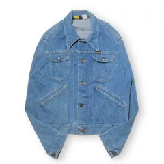 70-80s wrangler denim jacket paint processing Ｇジャン（デニムジャケット）/124 MJ ペイント加工  サイズ42 ライトブルー ラングラー