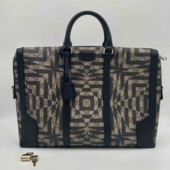 GUCCI（グッチ）GGカレイド GGスプリーム ビジネスバッグ 書類カバン ブリーフケース レザー カーキベージュ ブラック【中古】