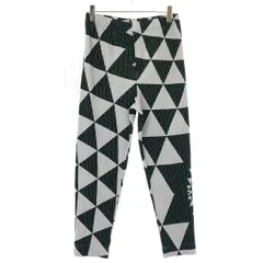 HOMME PLISSE ISSEY MIYAKE オム プリッセ イッセイ ミヤケ 23AW TRIANGULAR GRID トライアングルプリーツパンツ HP33JF352 グレー グリーン 3のサムネイル