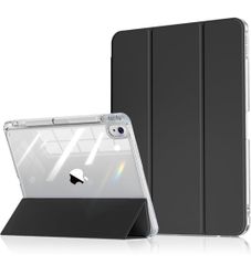 ★Aoub iPad Air 11インチ ケース (M3/M2、2025/2024) iPad Air 第5/第4世代 (2022/2020) 10.9インチ iPad air ケース アクリル 透明バックカバー ペン収納 ワイヤレス充電対応  ブラック