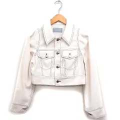 ジルバイジルスチュアート JILL by JILLSTUART デニムライク Gジャン ジージャン クロップド丈 無地 S ホワイト系 白 /FT20