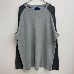 TOMMY HILFIGER ニット ラグラン グレー バイカラー ビッグサイズ【メンズXL】