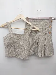 ◇ ⊂ repipi armario 千鳥格子　キッズ セットアップ　トップス　キュロット　スカート サイズXS ベージュ 女の子 P  【1409250031557】