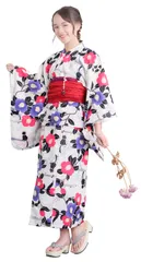 【人気商品】(上衣・ワンピース・兵児帯の3点セット) 160 150 140 130 120 子供 セパレート 女の子 こども ２Way 浴衣 [アリサナ]