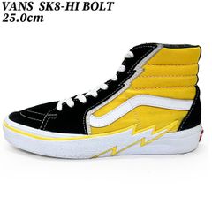 VANS スニーカー バンズ スケートハイ ボルト イエロー ブラック 25.0cm VANS SK8-HI BOLT リミテッド 限定 ファッション 中古 ユーズド 匿名配送 アメリカ ブランド 日本国内流通の正規品です サーフ スケート カジュアル 黄 黒
