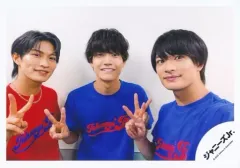 【中古】生写真(ジャニーズ) 美 少年・Aぇ! group/那須雄登・浮所飛貴・佐野晶哉/横型・上半身/「ALL Johnnys’ Jr. 2023 わっしょいCAMP! in Dome」セルフィー/公式生写真