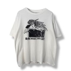 90s THE ALTERNATIVE VIDEO SHOP Print T-Shirt 【L】 90年代 ビデオショップ 企業系 プリントTシャツ シングルステッチ アメリカ製 USA製 テレビ エンジェル ONEITA オニータ 半袖 アート