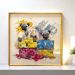 Oliver Gal 犬とシャネルのバッグ アート作品 - メルカリ